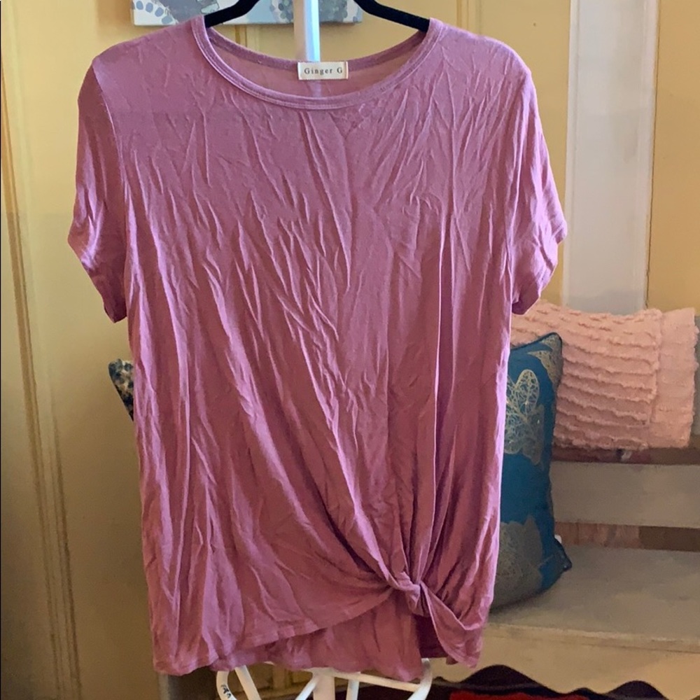 Mauve Front Knot Top